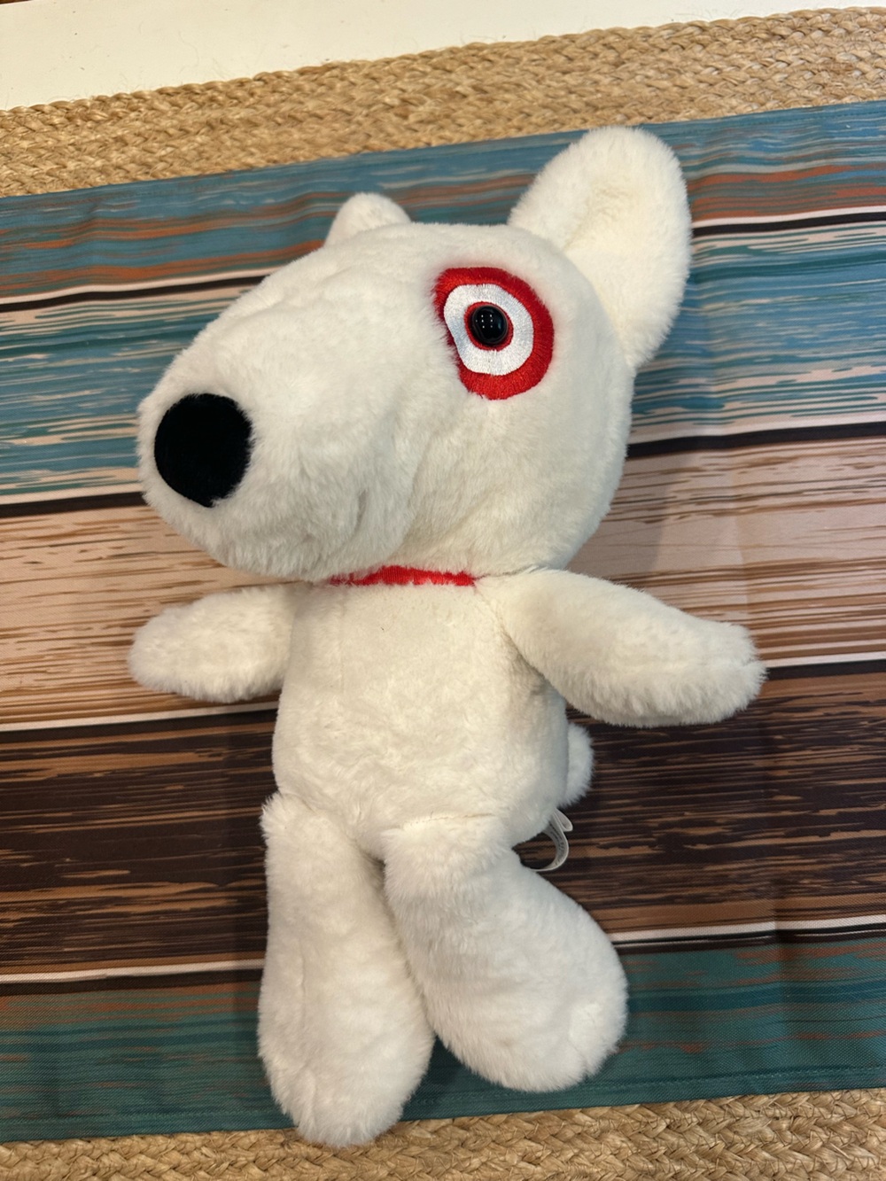Target White Plush Bullseye Dog Mascot Stuffed Animal